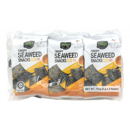 BIBIGO Snacks D'Algues Croustillants Goût Original Pack 5GR