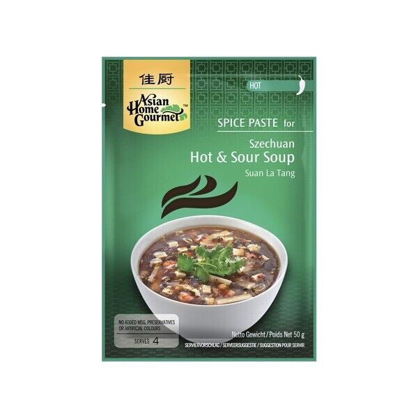 ASIAN HOME GOURMET Pâte Pour Soupe Aigre Piquante Sichuan 50GR