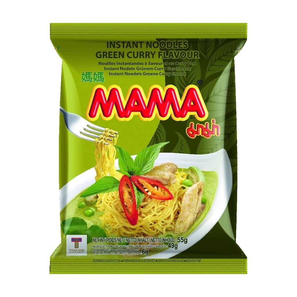 MAMA Nouilles Inst. Curry Vert 55GR