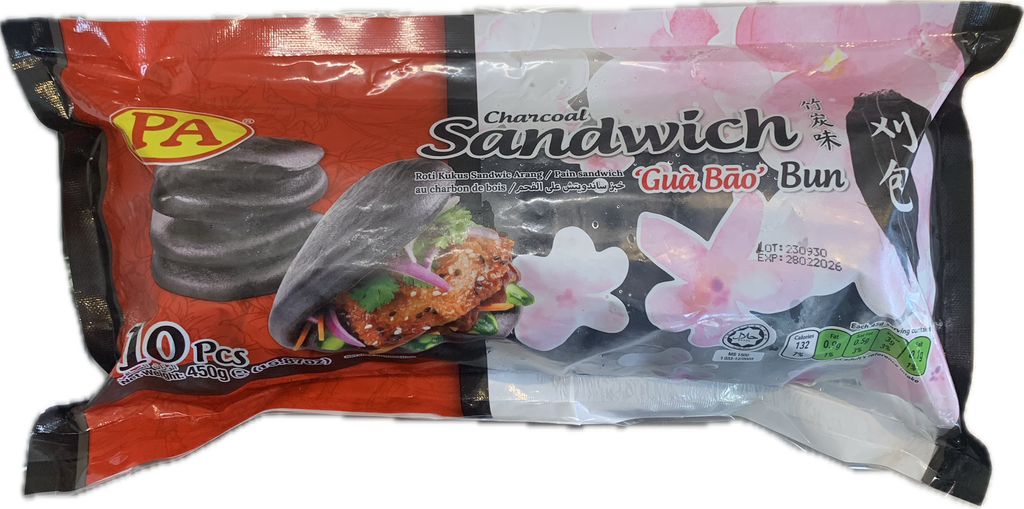 PA Charcoal Sandwich Bun 450GR