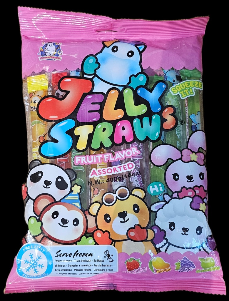 ABC Animal Friends Jelly Straws Fruit Flavour 400g 