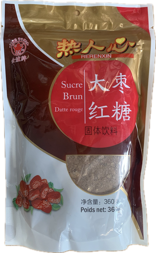 RERENXIN Sucre Brun De Dattes Rouge 360GR 